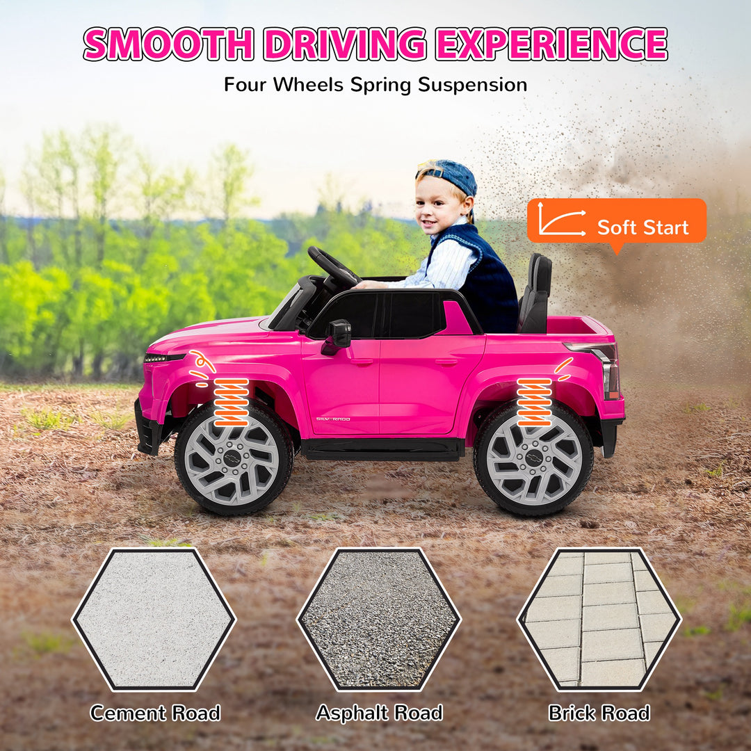 Qaba 12V CHEVROLET SILVERADO EV RST Licensed Kids Car w/ Remote, Spring Suspension, Soft Start, Training Wheels, Black