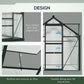 Outsunny 6' x 10' x 6.6' Polycarbonate Greenhouse, Walk-In Green House Kit Garden, Plants Grow, Galvanized Sheet Aluminum Frame with Rain Gutter, Vents and Sliding Door, Green
