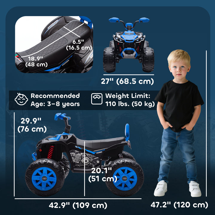 Qaba 2-Seater All-Terrain 4 Wheeler, 24V Kids ATV Ride-On, Electric Quad Car with Dual Motor, for Boys and Girls, Pink