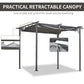 Outsunny 10' x 10' Outdoor Retractable Pergola Canopy, Metal Patio Shade Shelter for Backyard, Porch Party, Garden, Grill Gazebo, Grey