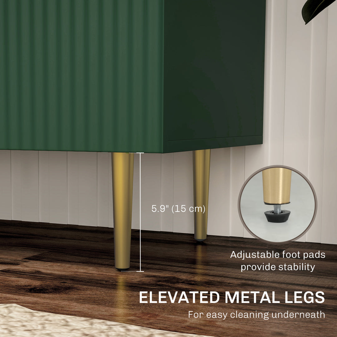 HOMCOM Modern Kitchen Storage Cabinet, Sideboard Buffet Cabinet with Adjustable Shelves and Metal Legs for Kitchen, Black