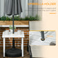 Outsunny Outdoor Side Table, Patio End Table with Umbrella Hole, Small Coffee Table with Steel Frame for Balcony, Black