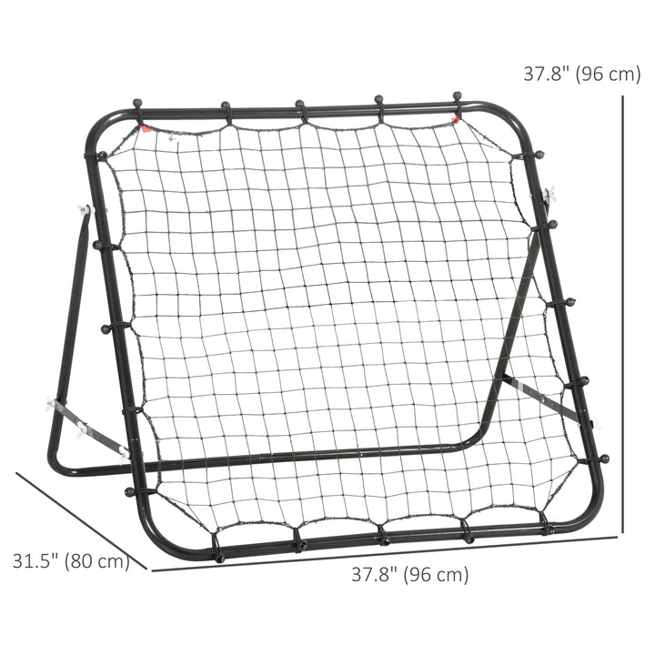 HOMCOM Volleyball Rebounder Net Football Training Aid Kickback Target Play Black