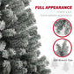 HOMCOM 9ft Prelit Pencil Artificial Christmas Tree, Flocked Xmas Tree with Remote, Dual Colour LEDs, 895 Tips, Metal Stand