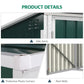 Outsunny Outdoor Metal Storage Shed Garden Garbage Can Organizer with Double Door and Vents for 2 Trash Cans, Dark Grey