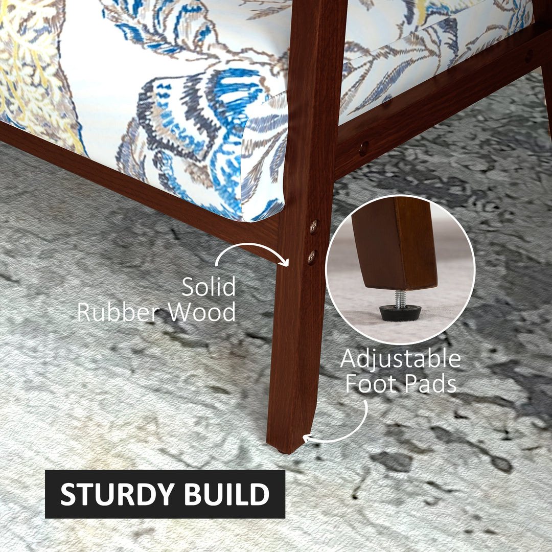 HOMCOM Compact Loveseat Sofa Couch Linen Fabric Double Seat Sofa with Rubber Wood Legs Dark Grey