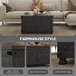 HOMCOM Coffee Table with Lift Top, 32" Farmhouse Center Table with Hidden Compartment for Living Room, Antique White
