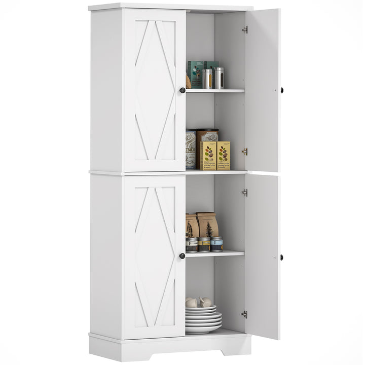HOMCOM Freestanding Storage Cabinet, Kitchen Pantry Cabinet with Doors and Shelves Kitchen Storage Cabinets for Dining Room