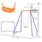 Outsunny Kids Swing Outdoor with Swing Seat, Basketball Hoop and Football Goal, Ground Stakes for 3-8 Years Old