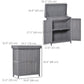 Outsunny Wooden Garden Tool Storage Shed Kit with Hinged Roof, 2-Tier Shelves and Double Doors, 74x43x88cm, Dark Grey