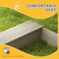 Outsunny Wooden Kids Sandbox with Liner, Kitchen Design for Garden, Backyard