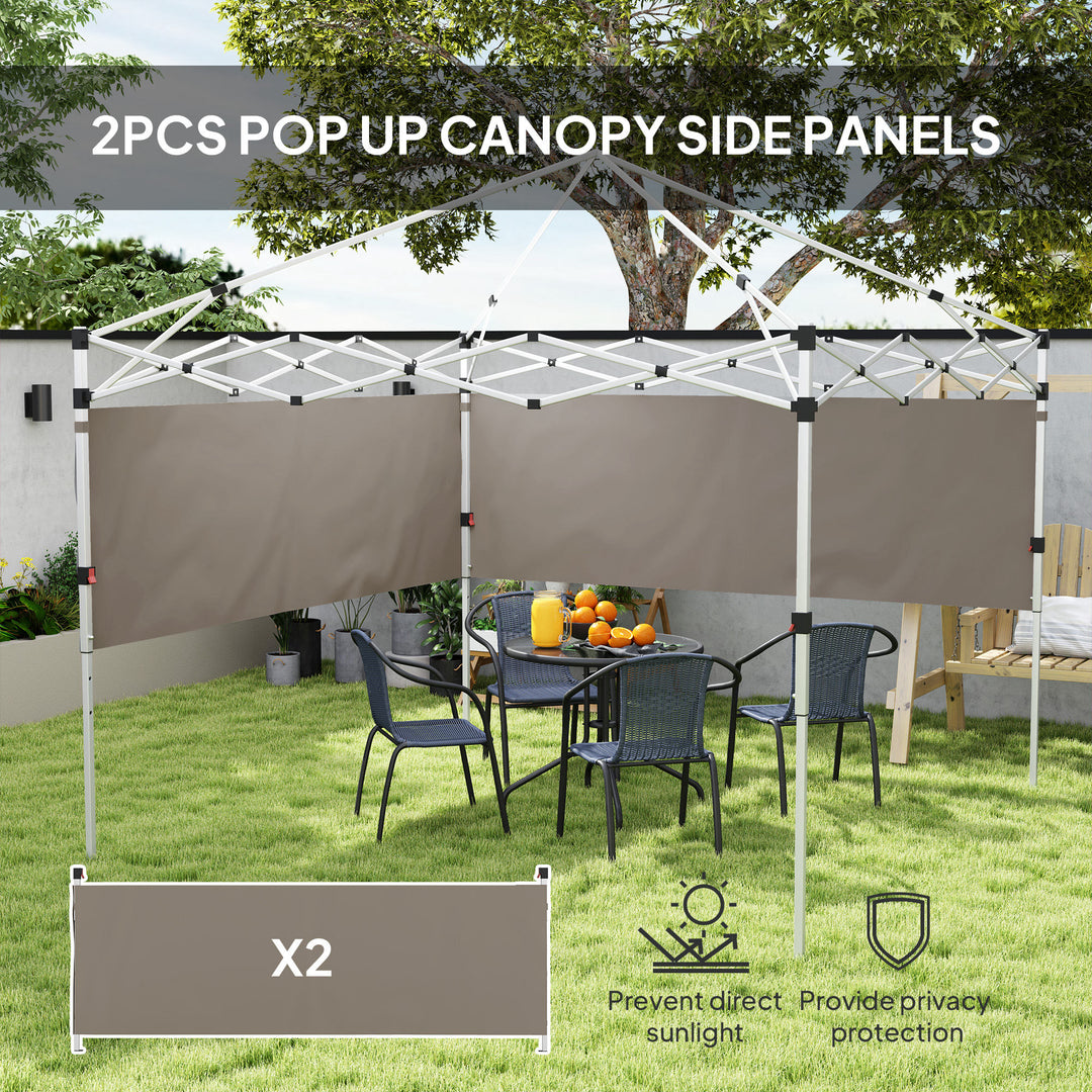 Outsunny Canopy Sidewalls for 10' x 10' or 10' x 20' Pop up Canopy, 2 PCS Canopy Half Walls Only, Grey