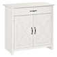 HOMCOM Farmhouse Sideboard Buffet Cabinet, Storage Cabinet with Barn Doors, Distressed Brown