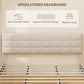 HOMCOM Queen Size Bed Frame with Upholstered Headboard, Modern Platform Bed Frame with Wood Slats, 1100 lbs Capacity, Cream