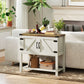 HOMCOM Farmhouse Kitchen Storage Cabinet, Free Standing Sideboard Console Table with Barn Doors, Bottom Shelf, White