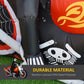 HOMCOM 6' Long Halloween Grim Reaper Flaming Motorcycle Outdoor LED Lighted Airblown Inflatable Decoration Holiday Seaon Garden Lawn Decor