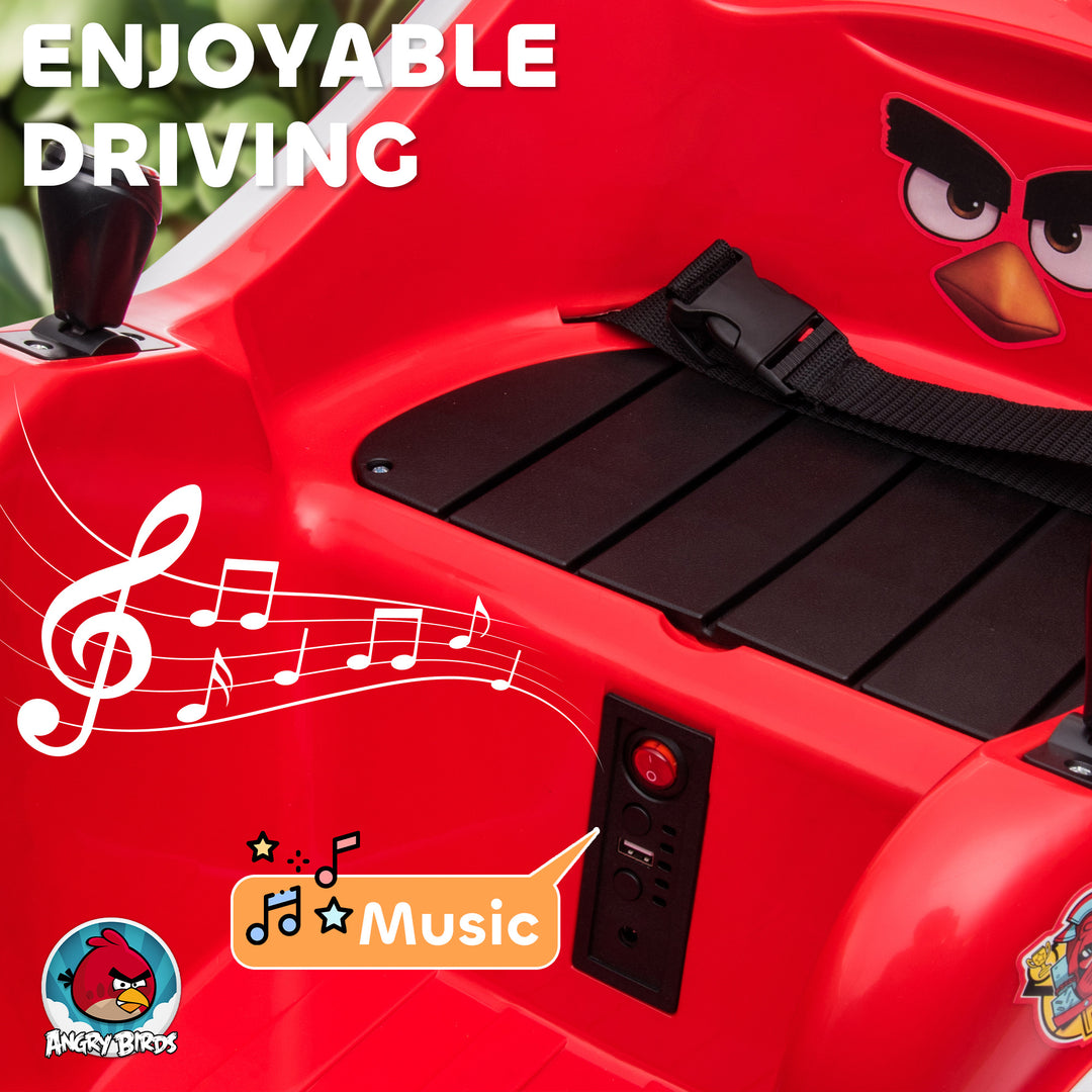 Qaba Angry Bird Licensed Electric Ride on Car, 12V Bumper Car for Kids w/ Dual Joysticks, 360 Degree Spin, Blue