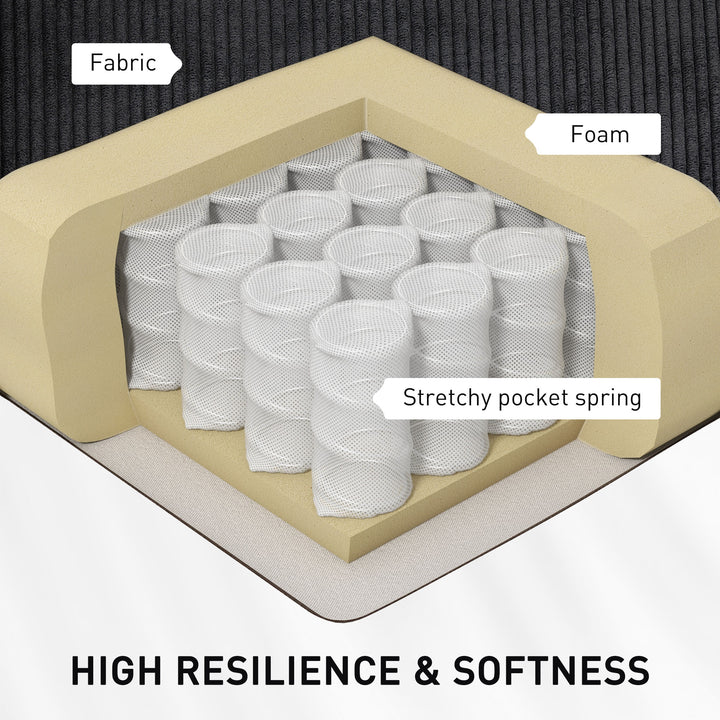 HOMCOM Push Back Recliner Chair, Vibration Massage Recliner for Living Room with Extendable Footrest, Remote, Pocket, Black