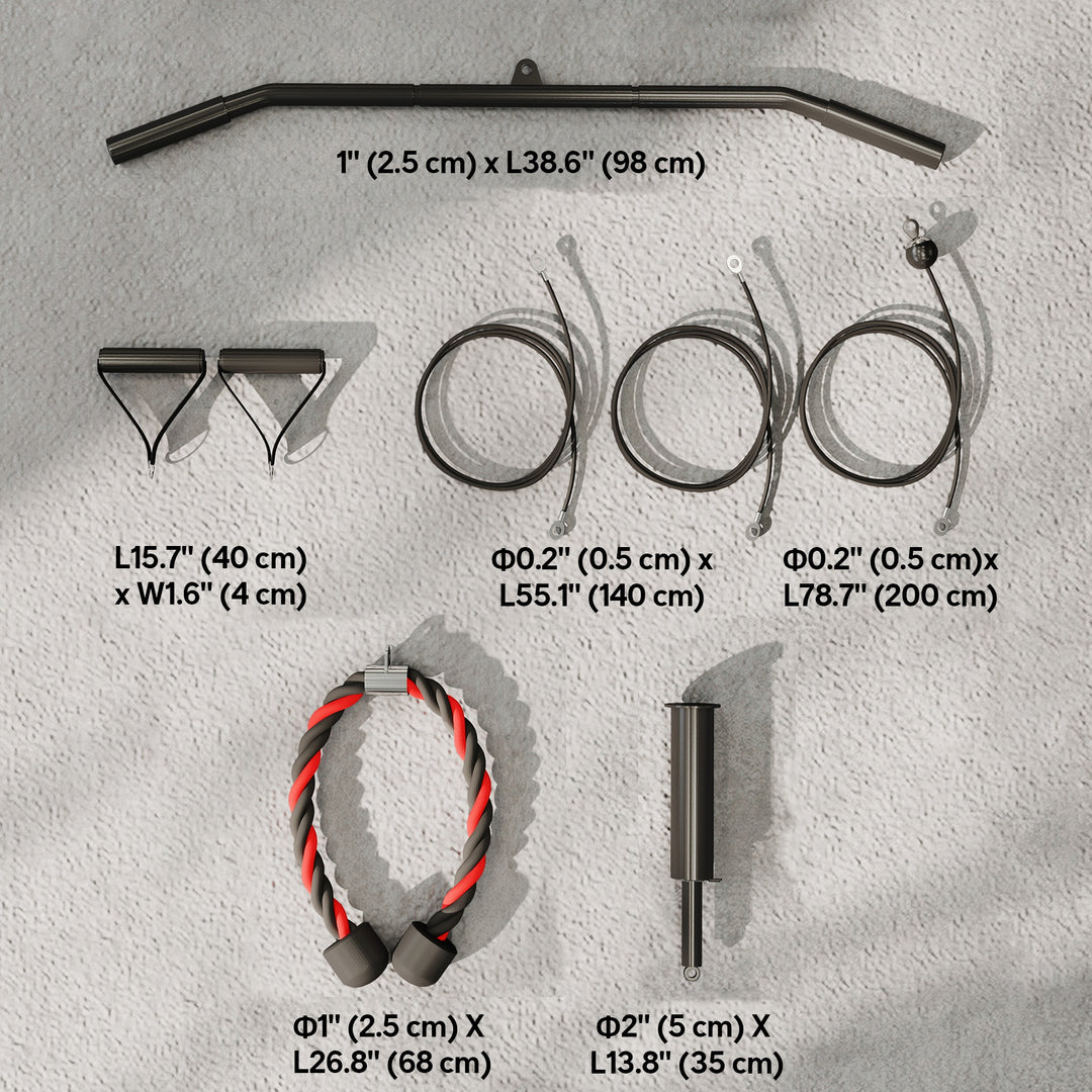 Soozier Weight Cable Pulley System for Home Gym with Universal Loading Pin for LAT Pull Down, Biceps Curl Workout