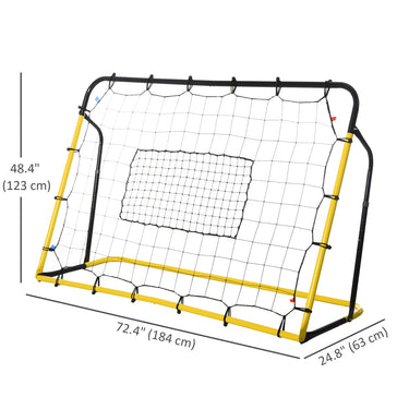 Soozier 6 x 4 ft Rebound Net Soccer Goal with 5 Angle Adjustable for Soccer Baseball Basketball Training