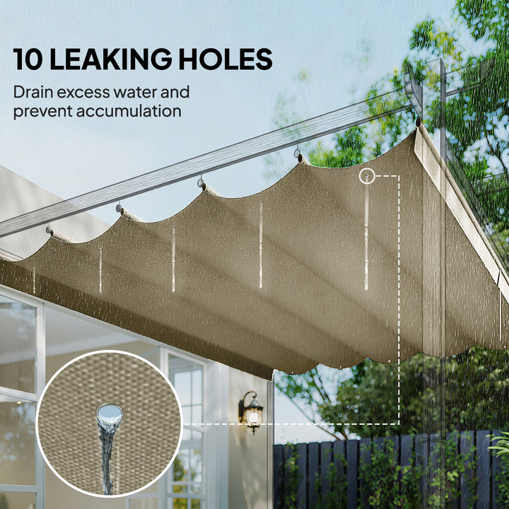 Outsunny 8.5' x 11.5' Retractable Pergola Canopy Replacement, Fit 10' x 13' Frame, Pergola Cover Replacement Top Only, Beige