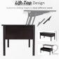 HOMCOM 39" Modern Lift Top Coffee Table with Hidden Storage Compartment, Center Table for Living Room, Grey