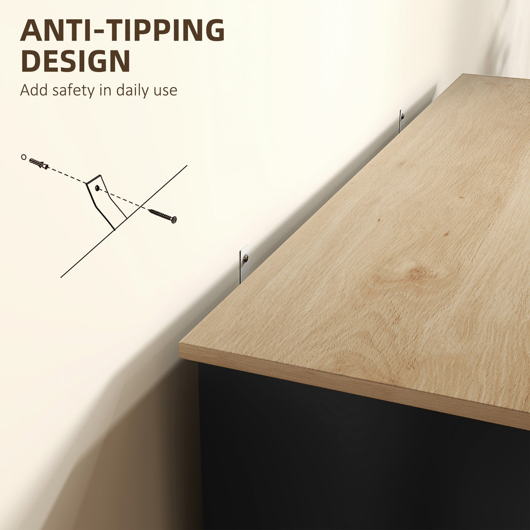 HOMCOM Modern Sideboard Cabinet, 41" Kitchen Buffet Cabinet with Drawer, Adjustable Shelf, 3 Doors for Dining Room, White