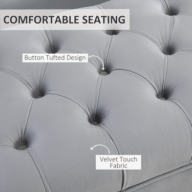 HOMCOM End of Bed Bench, Upholstered Bench, Entryway Shoe Bench with Button Tufted for Living Room, Bedroom, Grey