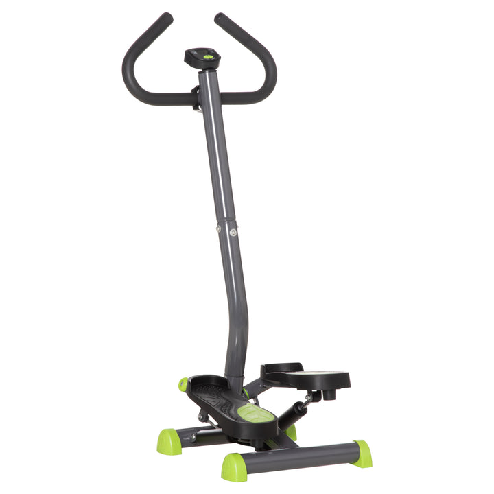 Soozier Twist Stepper Exercise Machine with Adjustable Resistance, LCD Screen - White & Green