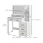HOMCOM Illuminated Dresssing Table, LED Vanity Table with Mirror, Drawer and Storage Shelves for Bedroom, White