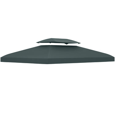 Outsunny 13' x 10' Gazebo Replacement Canopy 2 Tier Top UV Cover Pavilion Garden Patio Outdoor, Grey (TOP ONLY)