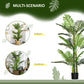 HOMCOM Artificial Tree Areca Palm Tree Fake Plants in Pot with 21 Leaves for Indoor Decor, 8"x8"x60", Green