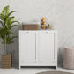 kleankin Tilt-Out Laundry Storage Cabinet, Modern Laundry Hamper with 2 Compartments for Bathroom Washroom, White