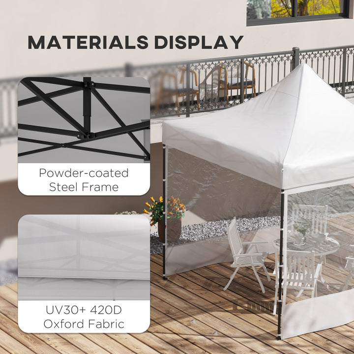 Outsunny 10' x 10' Pop Up Canopy Tent Gazebo with Wheeled Carry Bag and Sides, Height Adjustable for Outdoor, Patio, Garden