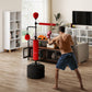Soozier 4-in-1 Free Standing Punching Bag, Height Adjustable Boxing Bag with 2 Speed Balls, 360Â° Reflex Bar, Red