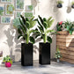 Outsunny 2 Pack Planter Box, 26 Inch Plastic Flower Pots with Water Level Indicator, Drainage Hole and Drain Plug, Dark Grey