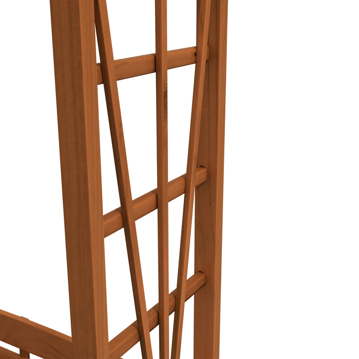 Outsunny Patio Wooden Bench, Outdoor Bench for Vines/Climbing Plants, Brown