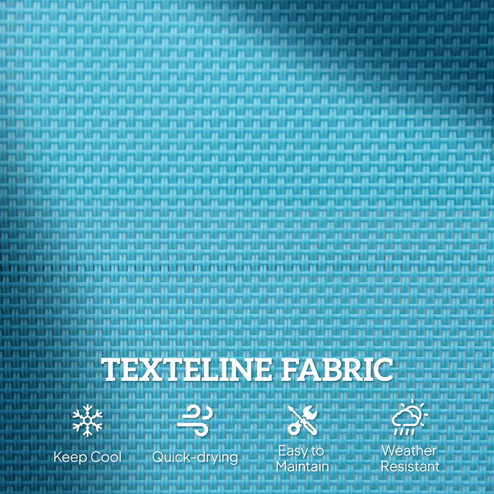 Outsunny Patio Double Glider Bench Swing Chair Rocker Heavy-Duty Loveseat Outdoor Garden Rocking Bench Steel Frame Sling Fabric Seat Black