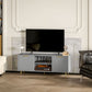 HOMCOM TV Stand with Storage for 55 Inch TV, Modern TV Cabinet with 2 Open Shelves and 2 Cabinets for Living Room, White