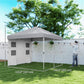 Outsunny 10' x 10' Pop Up Canopy Tent with Sidewall, Height Adjustable Instant Sun Shelter with Storage Pockets, Light Grey