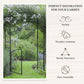 Outsunny 7FT Metal Garden Arch with Gate Climbing Planter Frame Backyard Decor for Vines Morning Glory Black