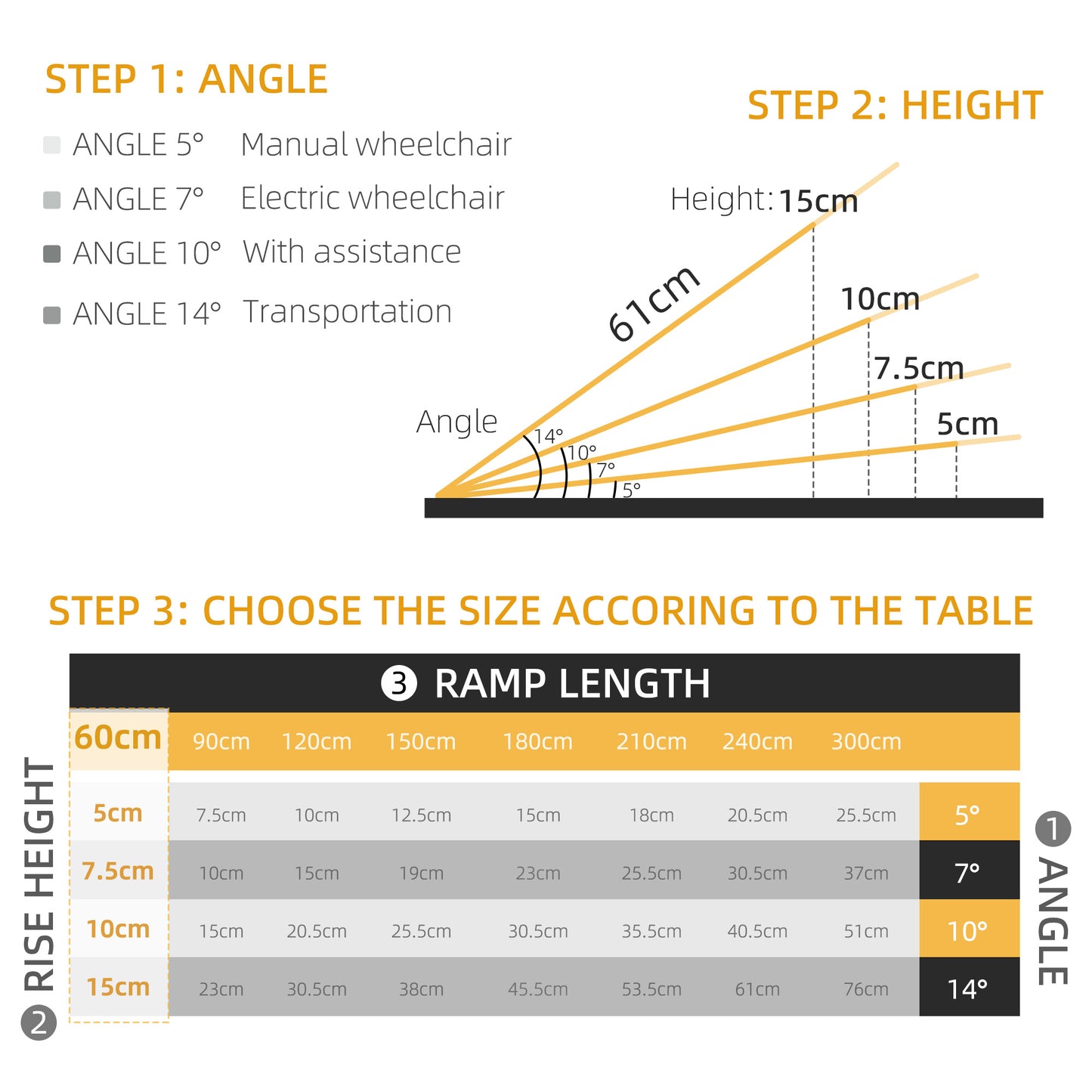 HOMCOM Textured Aluminum Folding Wheelchair Ramp, Portable Threshold Ramp 2', for Scooter Steps Home Stairs Doorways
