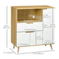 HOMCOM Modern Microwave Stand, Microwave Cabinet with Drawer, Storage Cupboards and Cable Hole for Kitchen, Dining Room, White