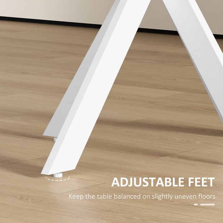 HOMCOM 29" Dining Table, Contemporary Round Kitchen Table with Steel Legs, Grey