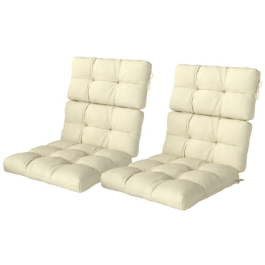 Outsunny 2-Piece Back Seat Cushion Replacement, Outdoor Patio Chair Cushions Set with Ties, Button Tufted, Beige