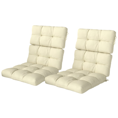 Outsunny 2-Piece Back Seat Cushion Replacement, Outdoor Patio Chair Cushions Set with Ties, Button Tufted, Beige