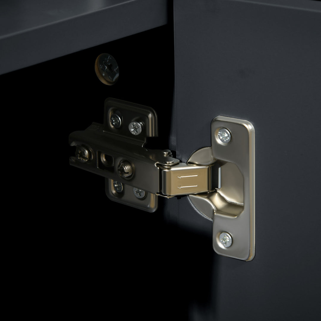 HOMCOM Modern Storage Cabinet Sideboard Buffet Cabinet with Gold Legs for Living Room Dining Room Hallway Grey