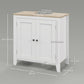 kleankin Bathroom Sink Vanity Unit, Under Sink Bathroom Cabinet with U-Shape Design and Adjustable Shelf, White