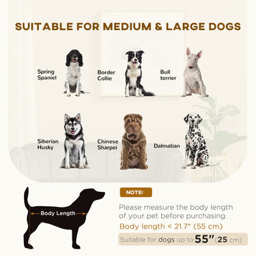 PawHut Dog Sofa with Removable Cushion Wood Legs for Medium and Large Dogs, Dark Grey