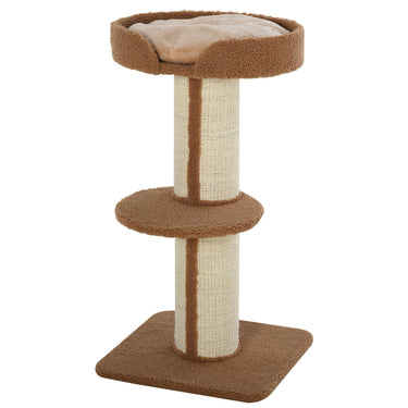 PawHut Cat Tree Kitty Tower with Sisal Mat Scratching Post, Cat Bed, Cushion, Perch, 18" x 18" x 36", Brown